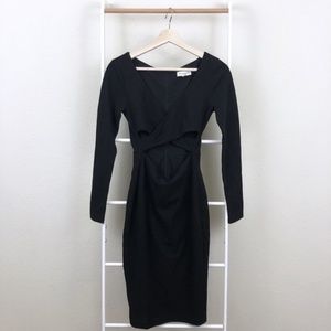 NEW Nasty Gal Criss Cross Cutout Long Sleeve Dress
